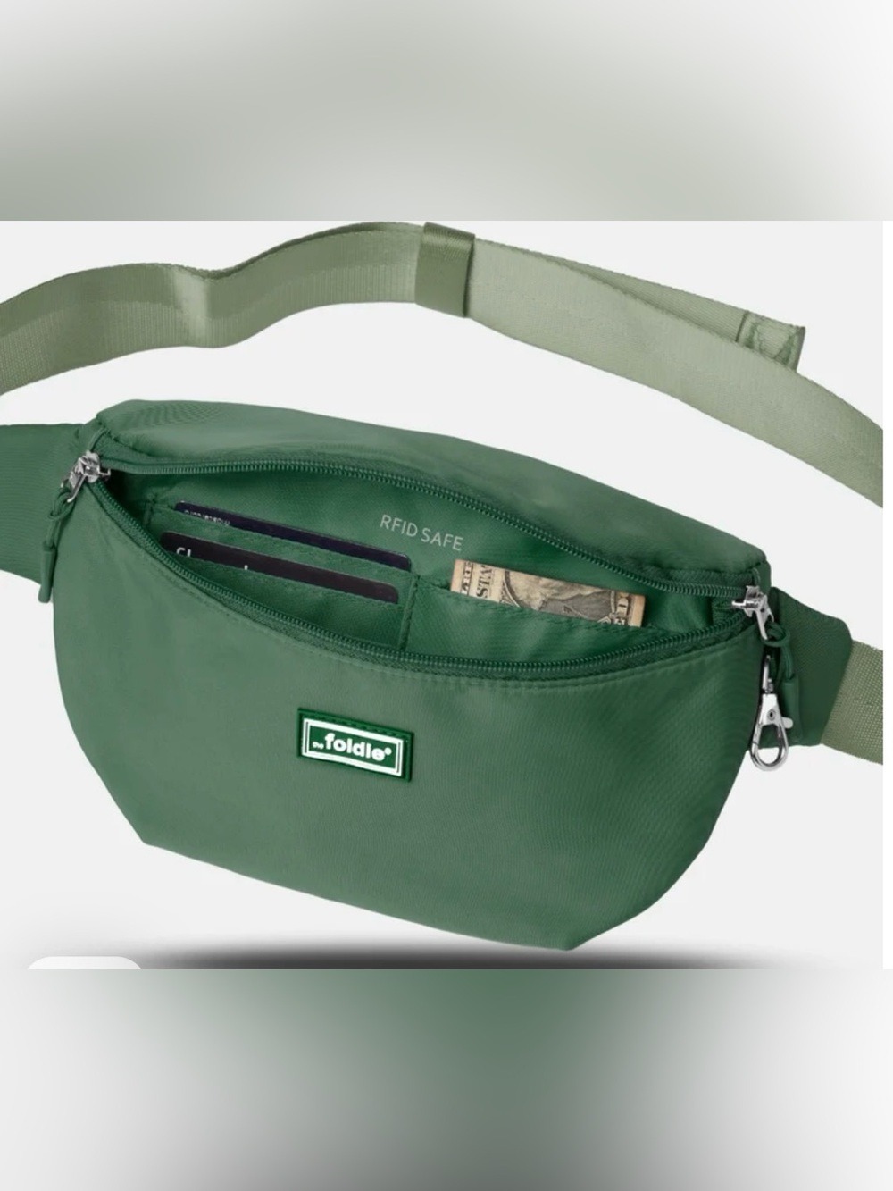 FOLDIE CROSSBODY BAG UNISEX ANTI-THEFT RFID ARMY GREEN - Picture 2 of 15